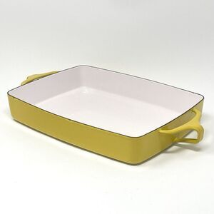 Dansk Vintage Kobenstyle IHQ Yellow Sungold Enamel Baker Casserole France 11x8”